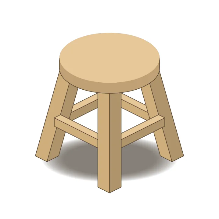Wooden stool plain